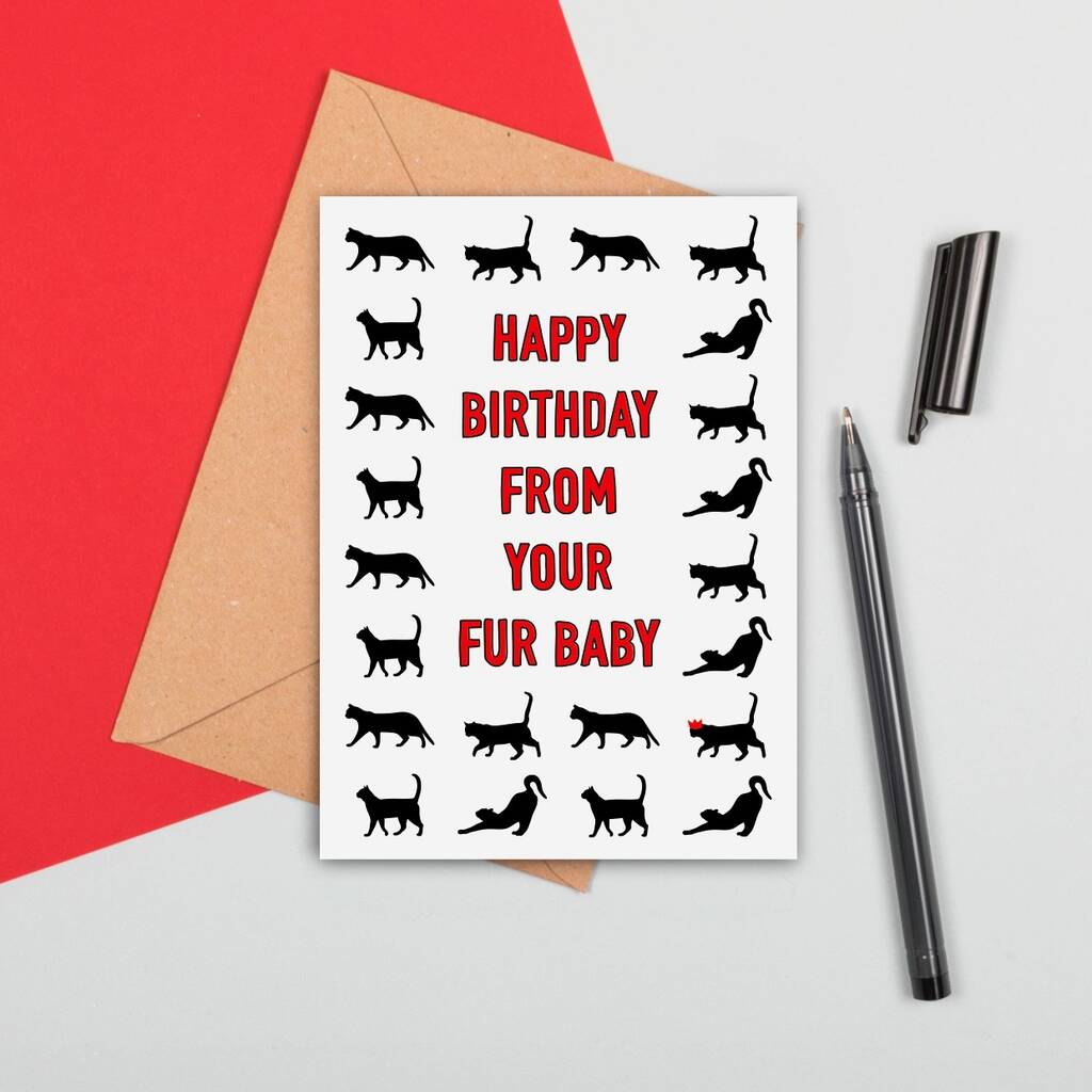 Cat Fur Baby Birthday Card By Adam Regester Design