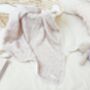 Baby Girl Vintage Floral Comforter With Wooden Teether, Handmade Gift For Newborn Girl, thumbnail 2 of 10