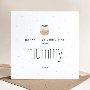 Happy First Christmas As My Mummy / Daddy Card: Cute Christmas Pudding Design, 10 of 12