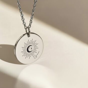 Celestial Name Necklace Sun, Moon And Stars, 7 of 8