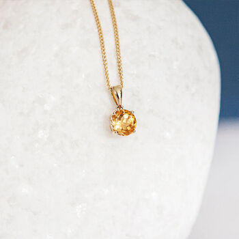 Genuine Citrine Necklace In 9ct Gold, 2 of 12