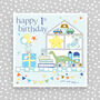 Happy 1st Boy Birthday Card Blue, thumbnail 1 of 3