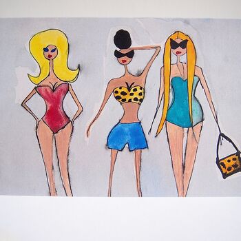 Girls On Beach Summer Fashion Birthday Card, 3 of 5
