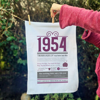 Personalised 70th Birthday Gift Microfibre Tea Towel, 4 of 7