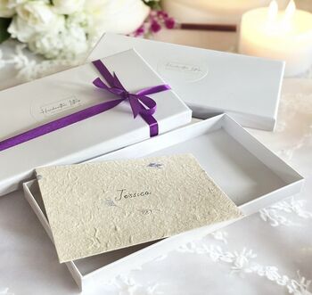 Personalised Handwritten Letter On Handmade Flower Paper, 7 of 9