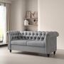 Large Two Seater Chesterfield Style Button Back Sofa, thumbnail 4 of 12