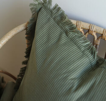 Otto Green Frayed Cushion Cover, 4 of 6