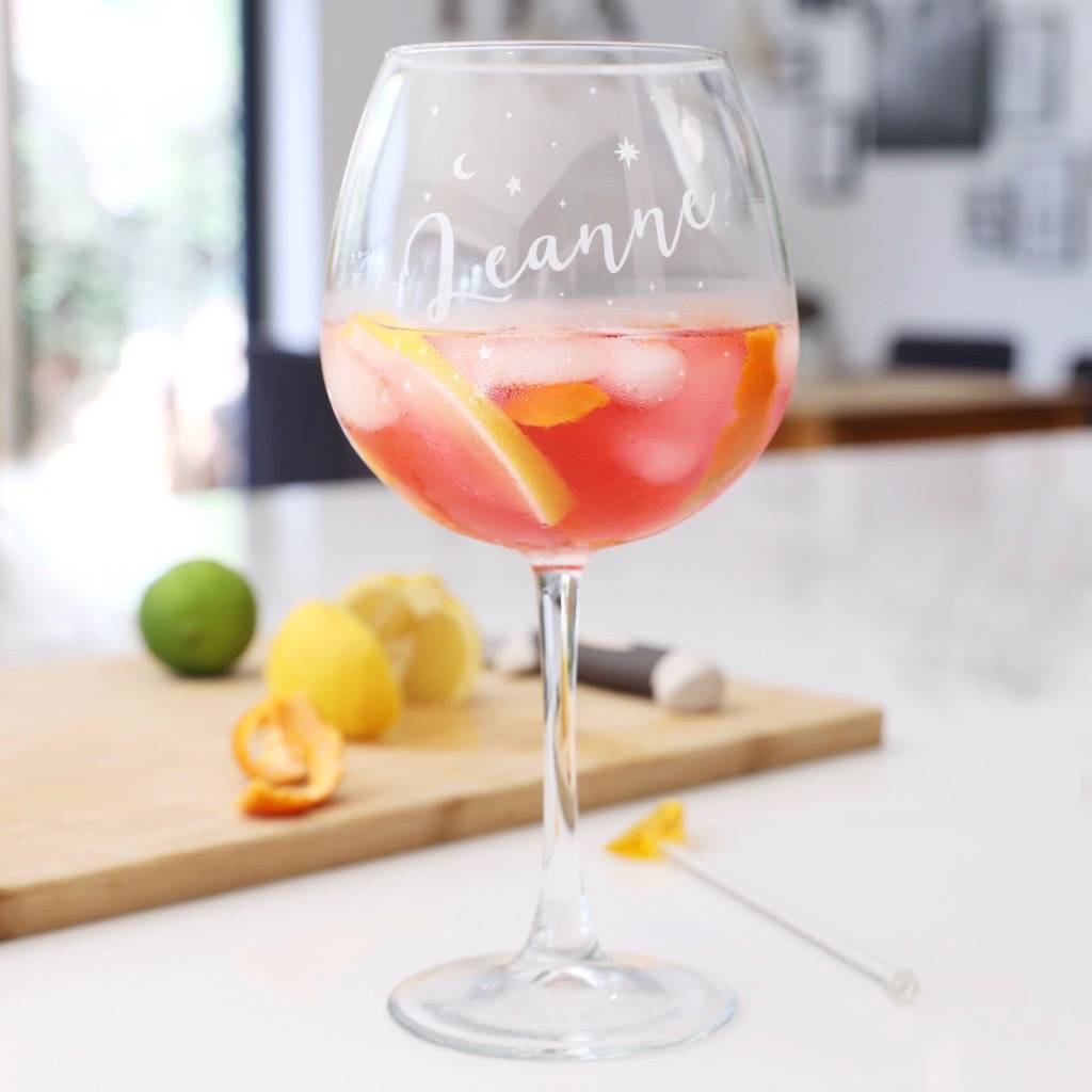 Personalised Name Starry Cocktail Glass By Lisa Angel