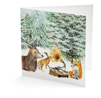 Snowy Woodland Animals Christmas Card, 3 of 3
