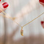 Dainty Multi Coloured Gold Plated Feather Necklace, thumbnail 3 of 6