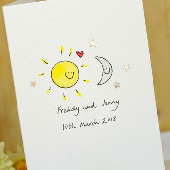 Personalised Sun And Moon Handmade Card, 2 of 3