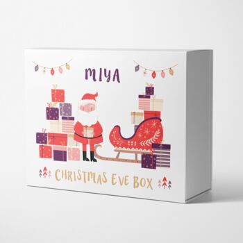 Father Christmas Sleigh Christmas Eve Box With Personalised Name, 2 of 5