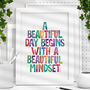 'A Beautiful Day Begins' Watercolour Typography Print, thumbnail 1 of 2
