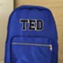 Personalised Nylon Backpack With Patch Letters And Motifs With Gold Outline, thumbnail 12 of 12