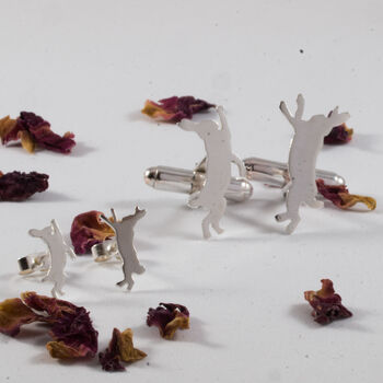 Sterling Silver Boxing Hare Cufflinks, 4 of 4