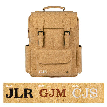15 Inch Laptop Backpack In Cork Leather, 6 of 9