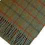 100% Lambswool Tartan Scarf, Olive Green, Red, Mustard, thumbnail 2 of 2