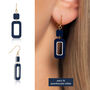 Rectangle Geometric Earrings | Five Colours Available, thumbnail 3 of 8