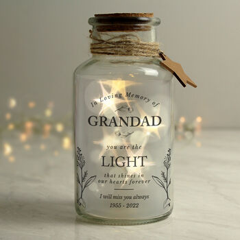 Personalised In Loving Memory LED Glass Jar, 2 of 4