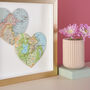Golden Wedding Anniversary Map Heart Wall Art Print, thumbnail 2 of 5