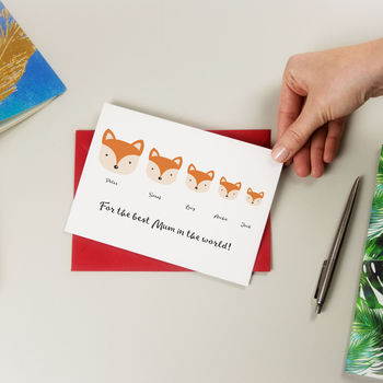 Fox Family Personalised Card, 4 of 9