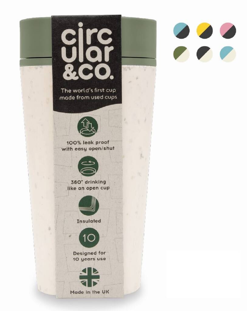 Image of Leak Proof Reusable Cup 12oz Cream And Honest Green