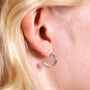 Encased Pearl Huggie Hoop Earrings, thumbnail 7 of 8