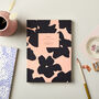 A5 Layflat Notebook In Floral Coral And Black, thumbnail 1 of 4