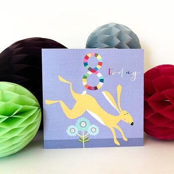 Happy Hare 8th Birthday Card, 4 of 5