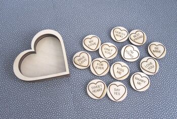 Personalised Wooden Love Hearts And Dish, 4 of 4