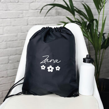 Personalised Flower Drawstring Bag, 3 of 6