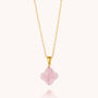 Rose Quartz Gemstone Clover Necklace Sterling Silver, thumbnail 3 of 5