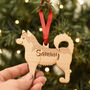 Alaskan Malamute Personalised Wooden Dog Decoration, thumbnail 6 of 7