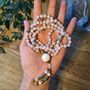 Kunzite And Malachite Crystal Mala Bead Necklace, thumbnail 8 of 12