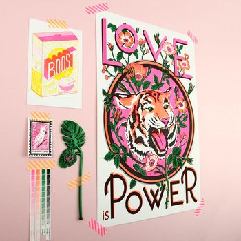 A3 Love Is Power Risograph Print, 2 of 5