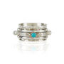 Rajput Serenity Turquoise Pearl Silver Spinning Ring, thumbnail 3 of 12