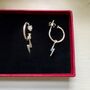 Lightening Bolt On Small Open Hoop Earrings, thumbnail 3 of 3