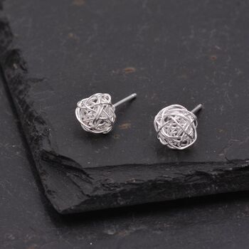 Yarn Ball Tumbleweed Wire Ball Stud Earrings, 4 of 10