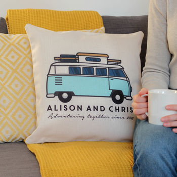 Personalised Campervan Cushion Travel Gift For Him Her, 2 of 5