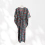 Bright Blue And Pink Floral 100% Cotton Kaftan, thumbnail 6 of 7