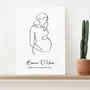 Personalised Line Art Mum To Be Wall Print, thumbnail 1 of 12