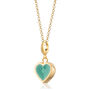 18ct Gold Geometric Turquoise Heart Charm Necklace, thumbnail 2 of 6