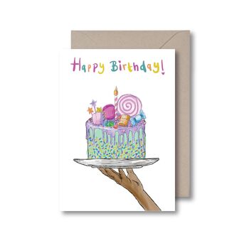 Birthday Cake Black Birthday Card, 2 of 2