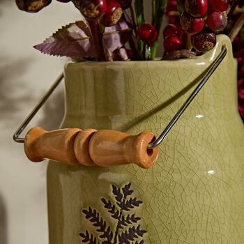 Bradfield Fern Green Ceramic Milk Churn Vase, 5 of 8