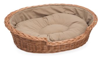 Wicker Cushioned Cat Or Dog Basket, 2 of 2