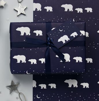 Polar Bears Christmas Wrapping Paper Set, 4 of 6