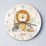 Lion Nursery New Born Gift Personalised Clock, thumbnail 4 of 6