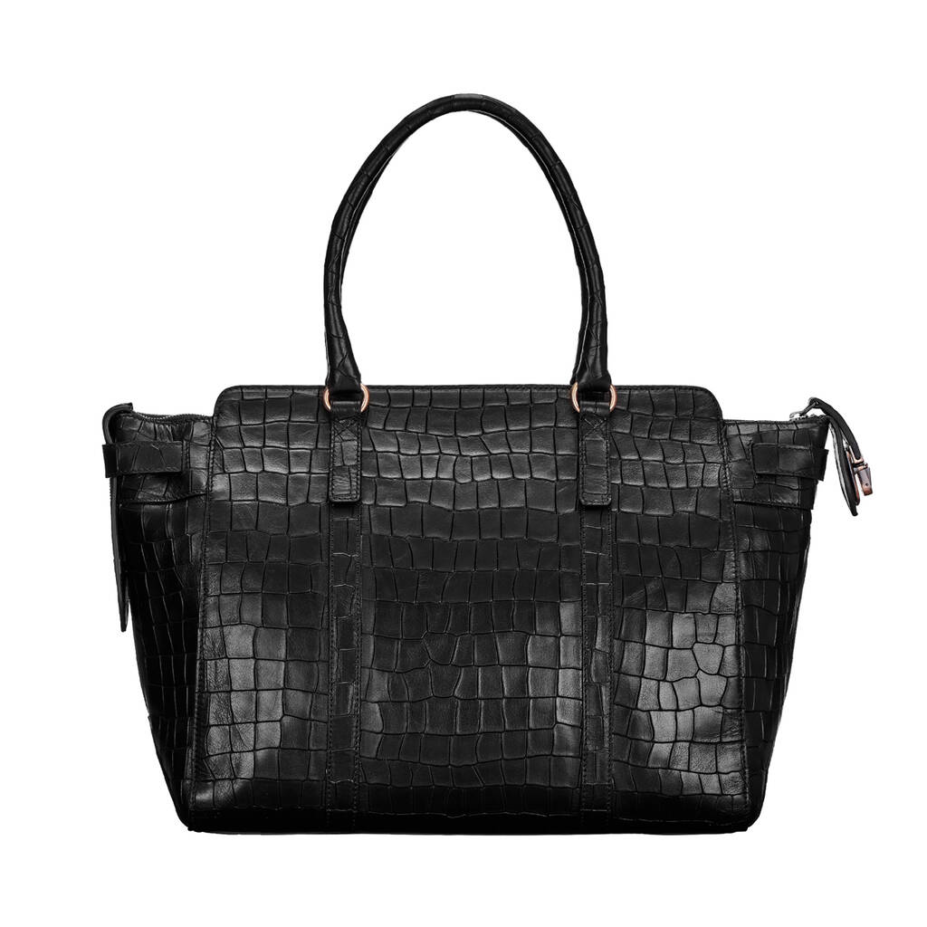 Women's Mock Croc Leather Business Tote 'Cento Croco' By Maxwell Scott ...