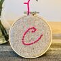 Upcycled Initial Christmas Hanging Hoop, thumbnail 2 of 6