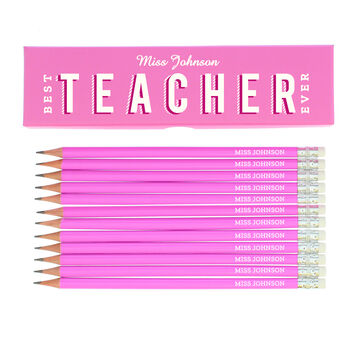 Personalised Best Teacher Box Of Hb Pencils, 2 of 3